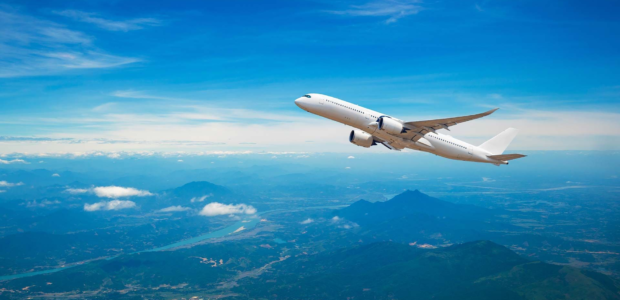 Scenic view of airplane preparing for international flights